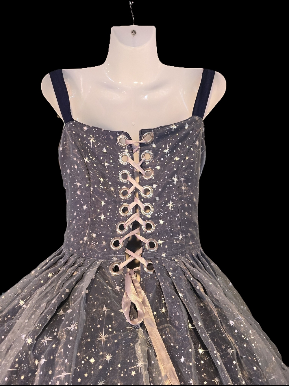 Custom Made Navy Starry Ball Gown | Evening Dress - Picture 3 of 9